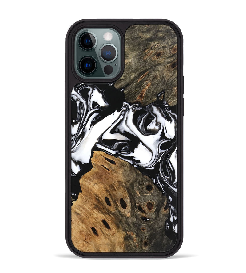 iPhone 12 Pro Max Wood Phone Case - Keyla (Black & White, 746161)