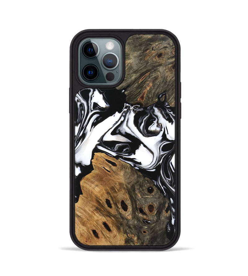 iPhone 12 Pro Wood Phone Case - Keyla (Black & White, 746161)