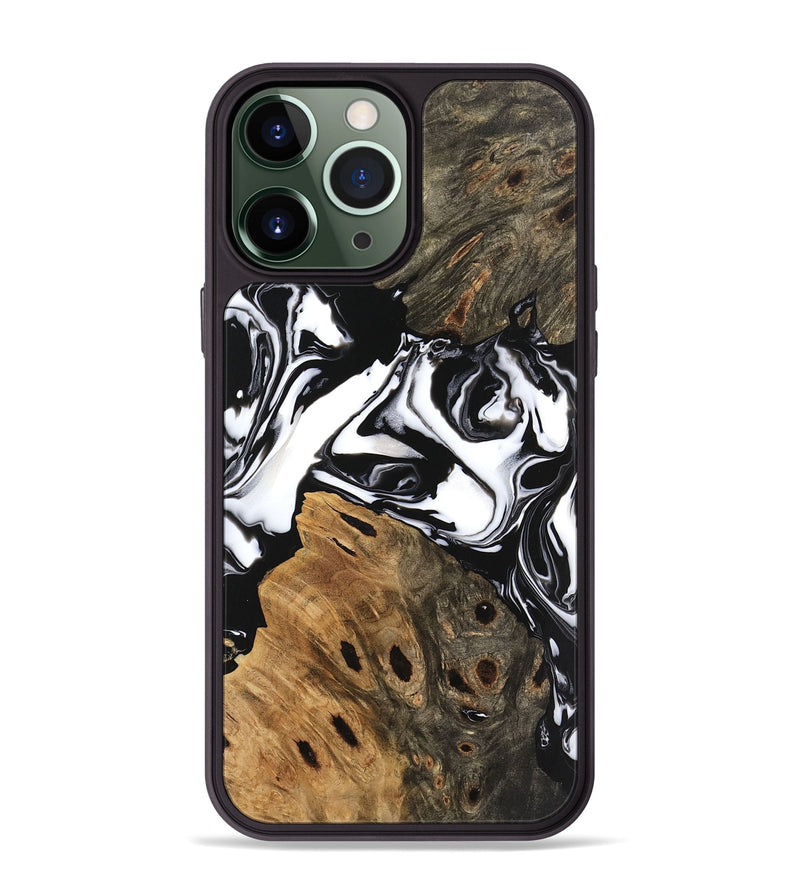 iPhone 13 Pro Max Wood Phone Case - Keyla (Black & White, 746161)