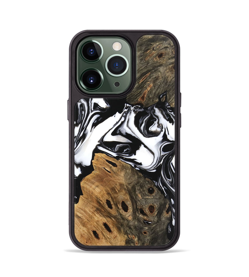 iPhone 13 Pro Wood Phone Case - Keyla (Black & White, 746161)