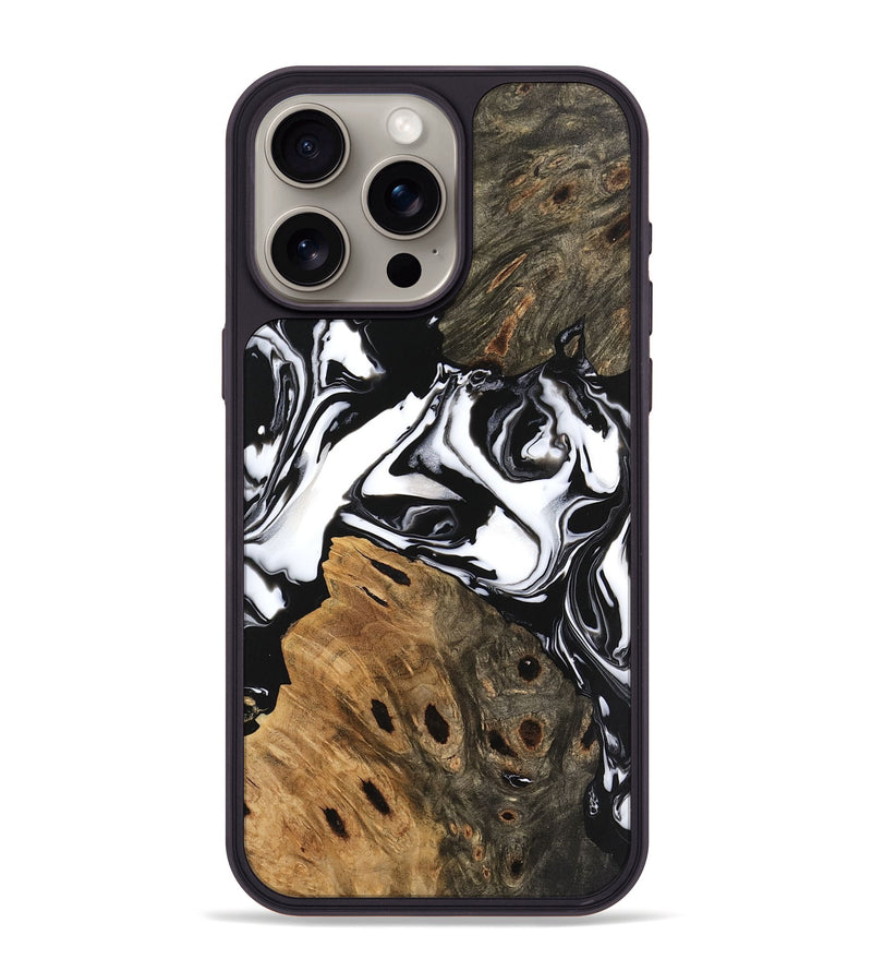 iPhone 15 Pro Max Wood Phone Case - Keyla (Black & White, 746161)