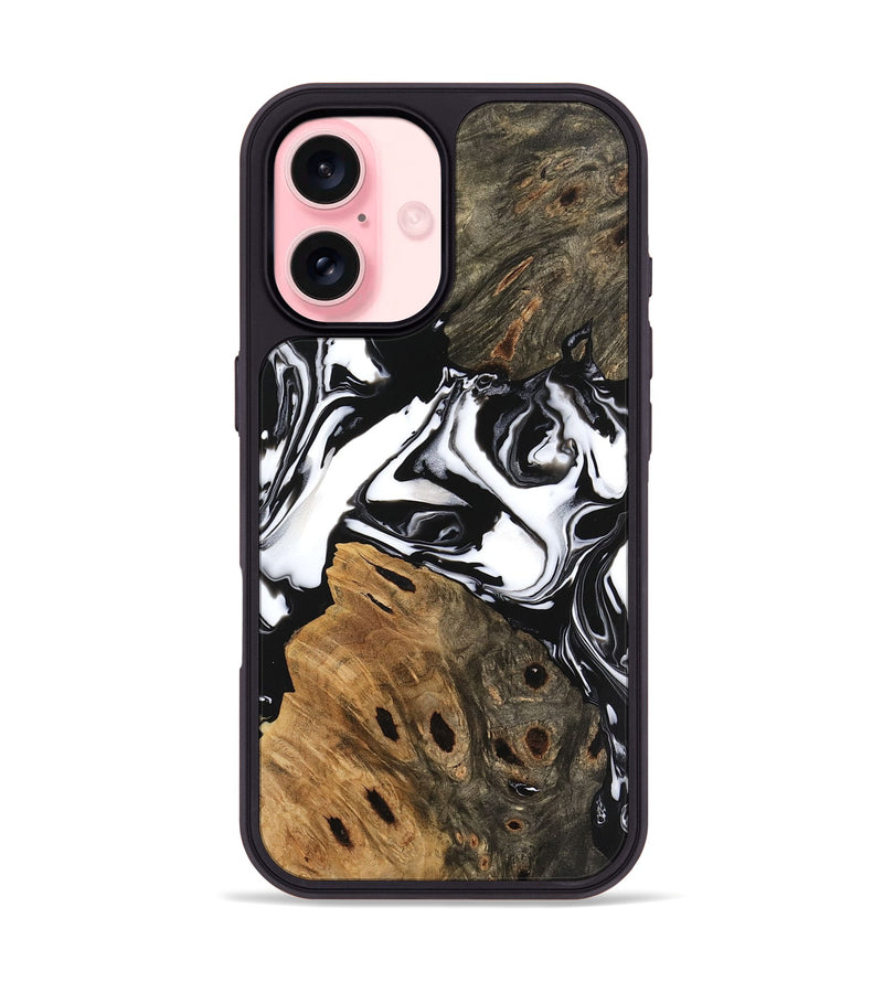 iPhone 16 Wood Phone Case - Keyla (Black & White, 746161)