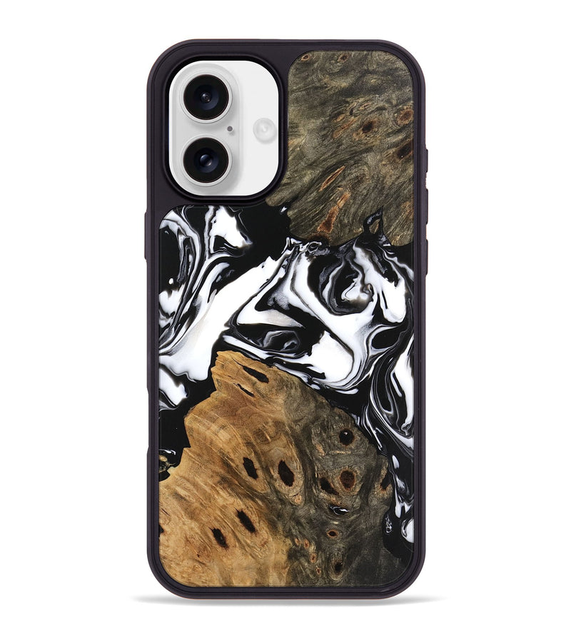 iPhone 16 Plus Wood Phone Case - Keyla (Black & White, 746161)