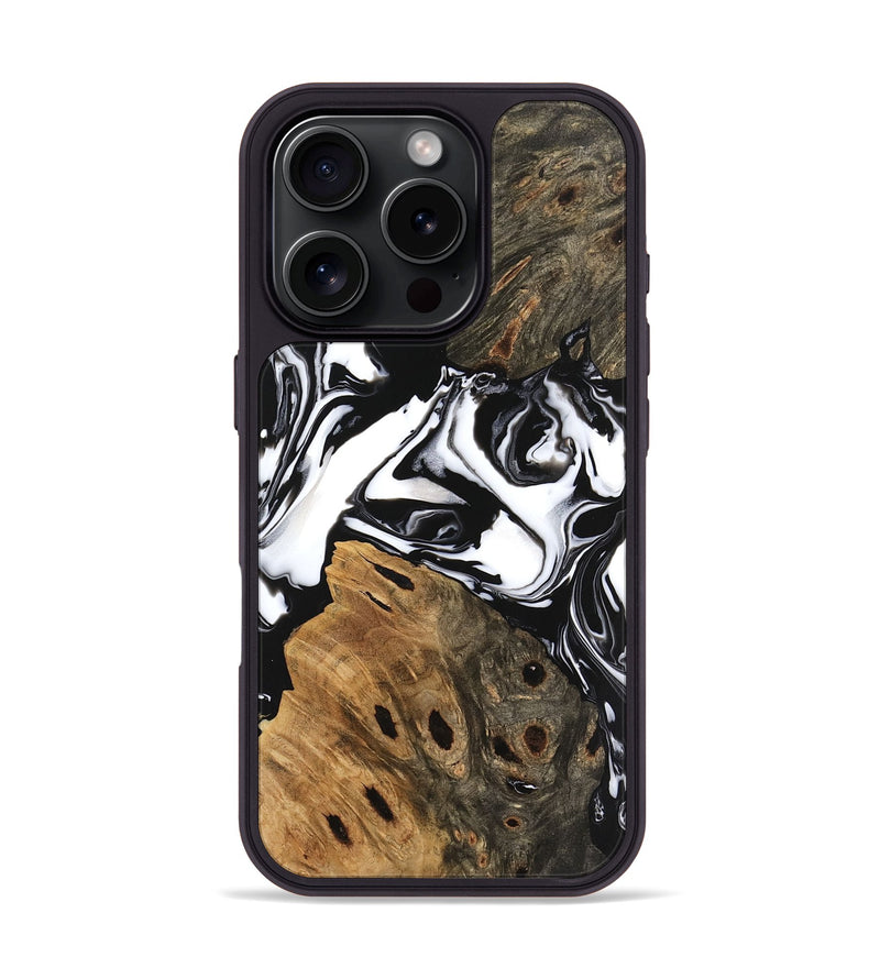 iPhone 16 Pro Wood Phone Case - Keyla (Black & White, 746161)