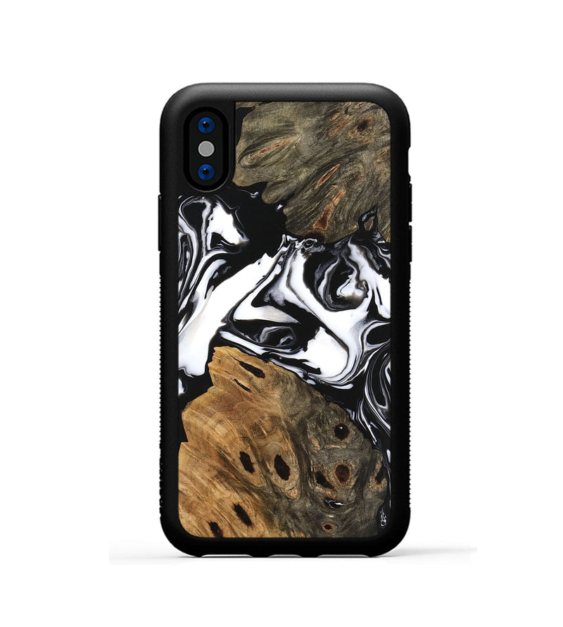 iPhone Xs Wood Phone Case - Keyla (Black & White, 746161)