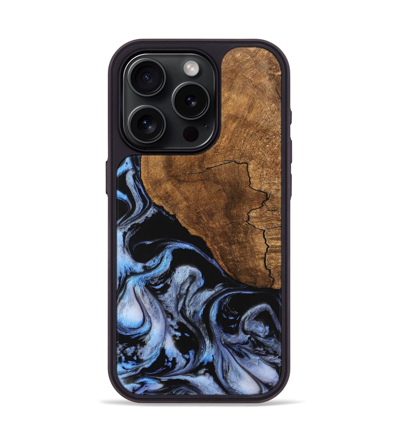 iPhone 15 Pro Wood Phone Case - Elsie (Blue, 746163)