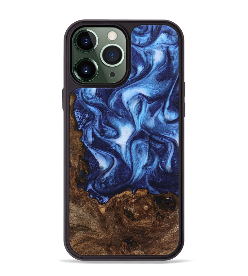 iPhone 13 Pro Max Wood Phone Case - Lafe (Blue, 746165)