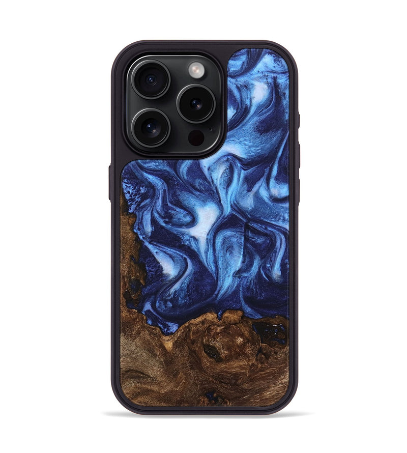 iPhone 15 Pro Wood Phone Case - Lafe (Blue, 746165)