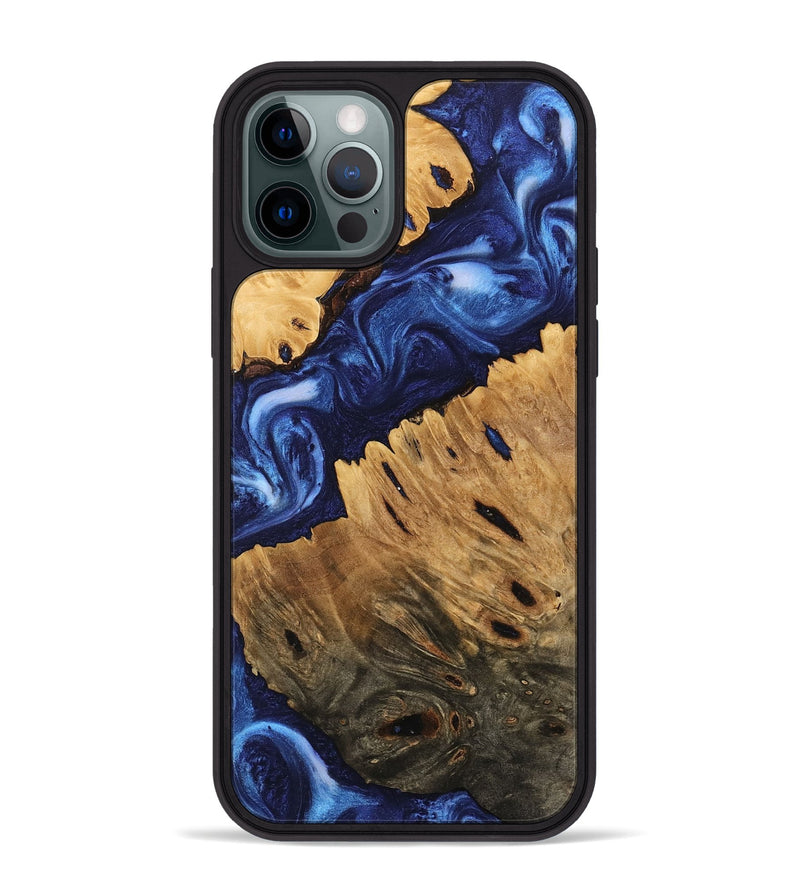 iPhone 12 Pro Max Wood Phone Case - Carie (Blue, 746166)