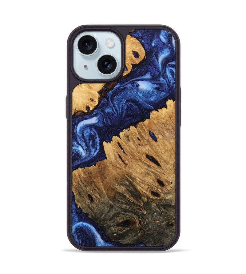 iPhone 15 Wood Phone Case - Carie (Blue, 746166)