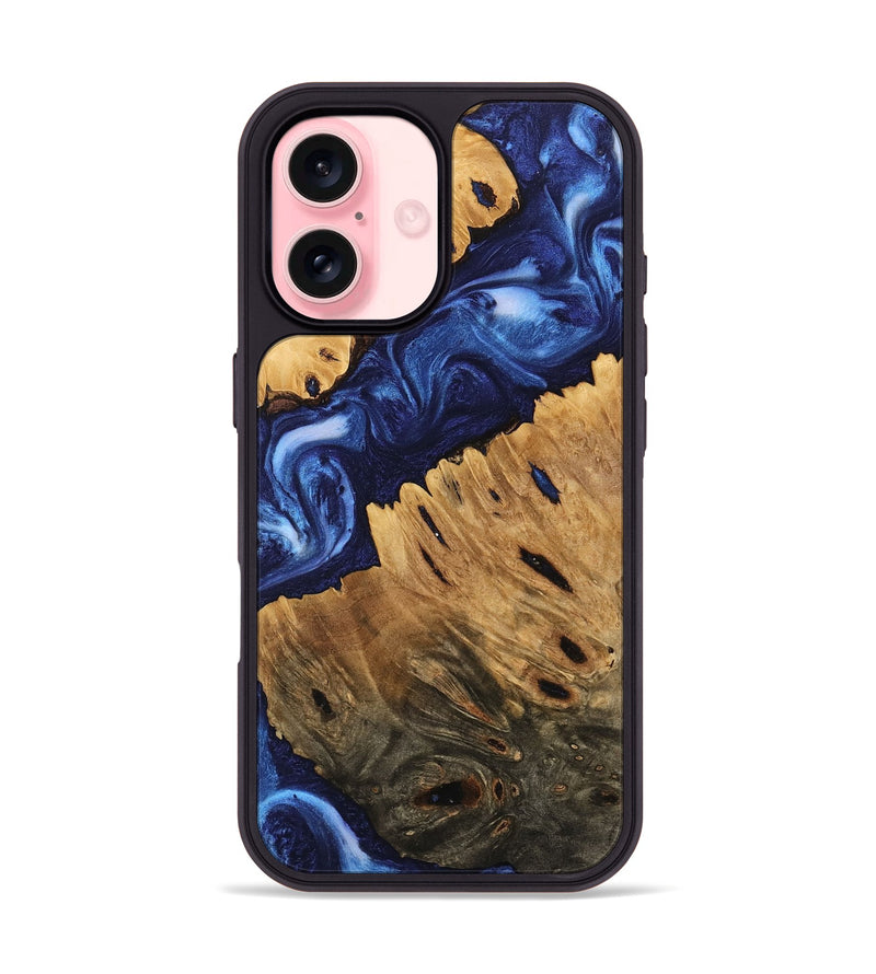 iPhone 16 Wood Phone Case - Carie (Blue, 746166)