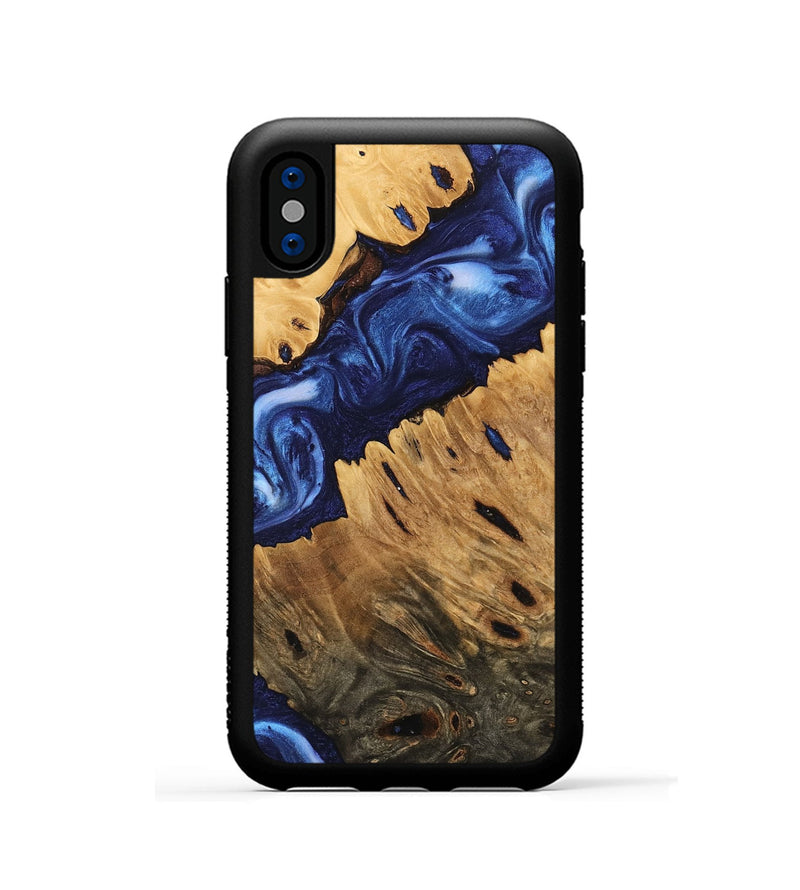 iPhone Xs Wood Phone Case - Carie (Blue, 746166)