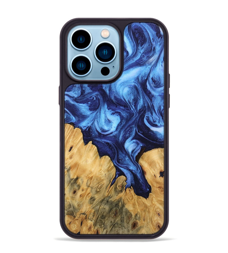 iPhone 14 Pro Max Wood Phone Case - Antonio (Blue, 746167)