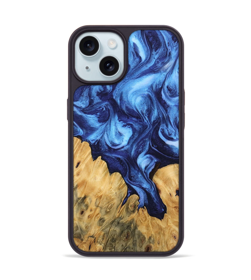 iPhone 15 Wood Phone Case - Antonio (Blue, 746167)