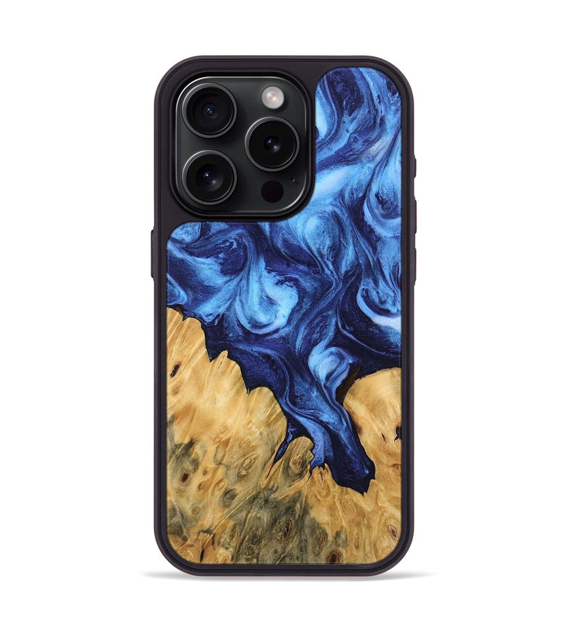 iPhone 15 Pro Wood Phone Case - Antonio (Blue, 746167)