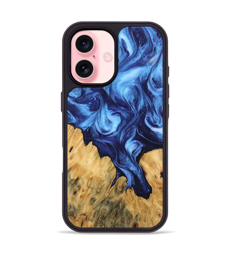 iPhone 16 Wood Phone Case - Antonio (Blue, 746167)