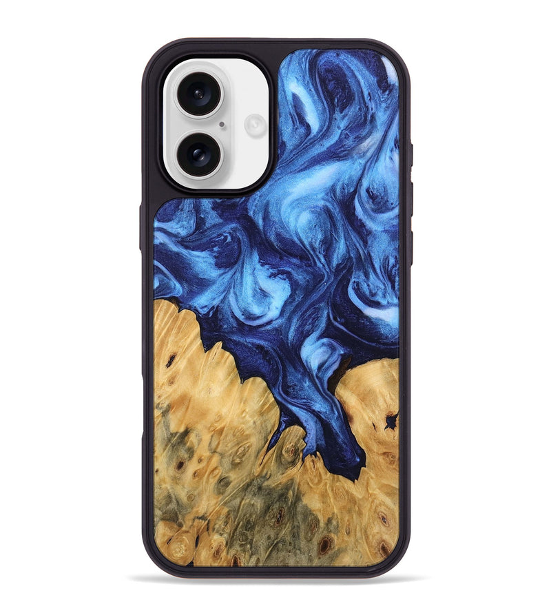 iPhone 16 Plus Wood Phone Case - Antonio (Blue, 746167)