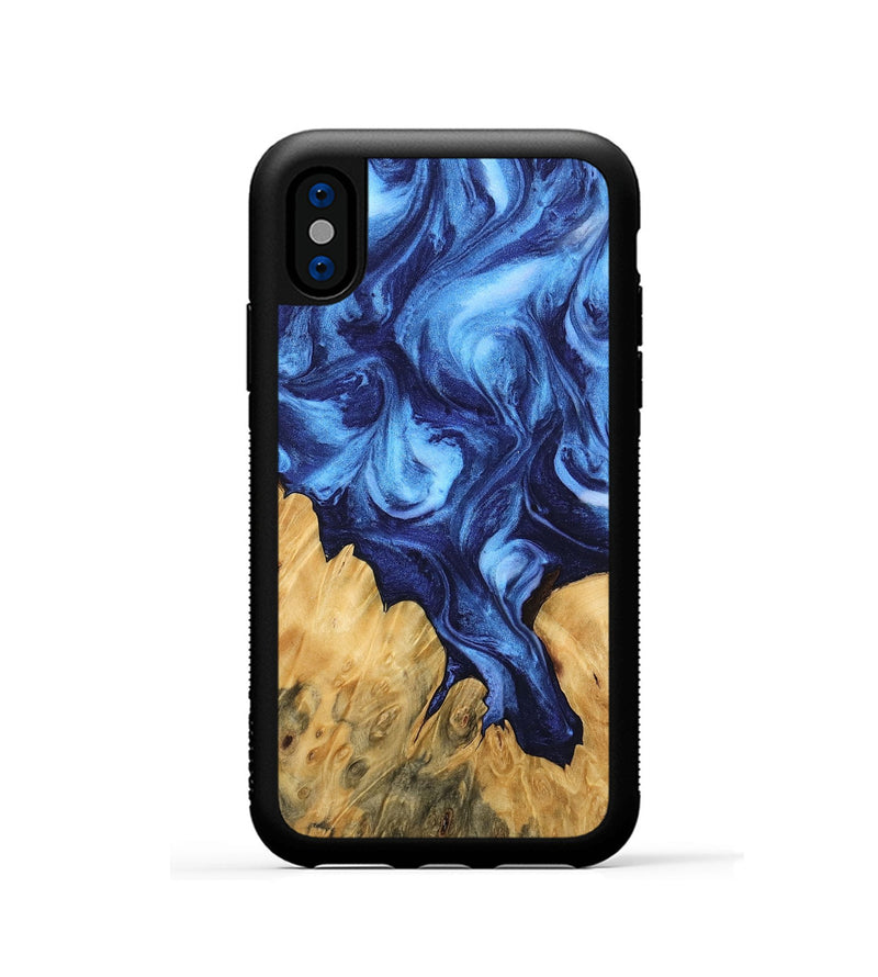 iPhone Xs Wood Phone Case - Antonio (Blue, 746167)