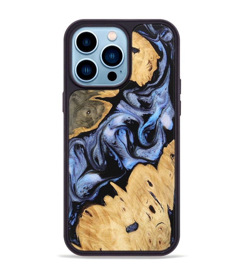 iPhone 14 Pro Max Wood Phone Case - Kody (Blue, 746168)