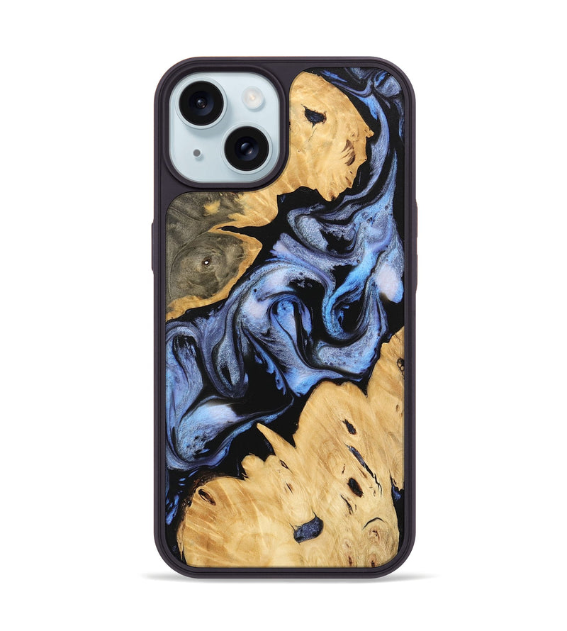 iPhone 15 Wood Phone Case - Kody (Blue, 746168)