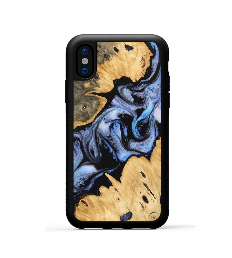 iPhone Xs Wood Phone Case - Kody (Blue, 746168)