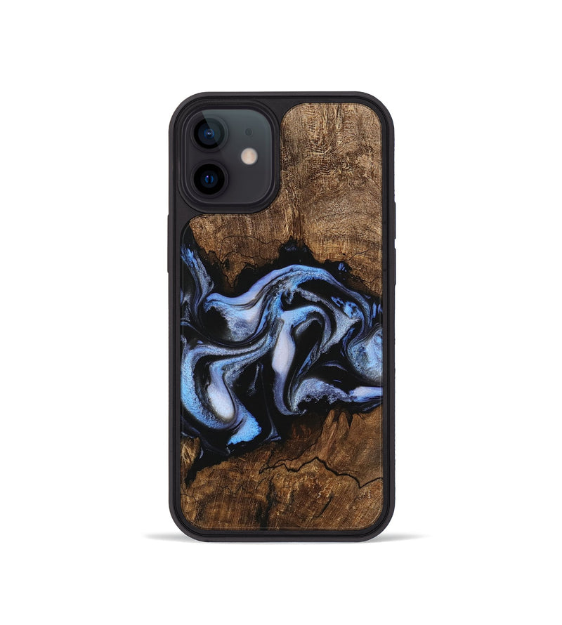 iPhone 12 mini Wood Phone Case - Rhea (Blue, 746173)