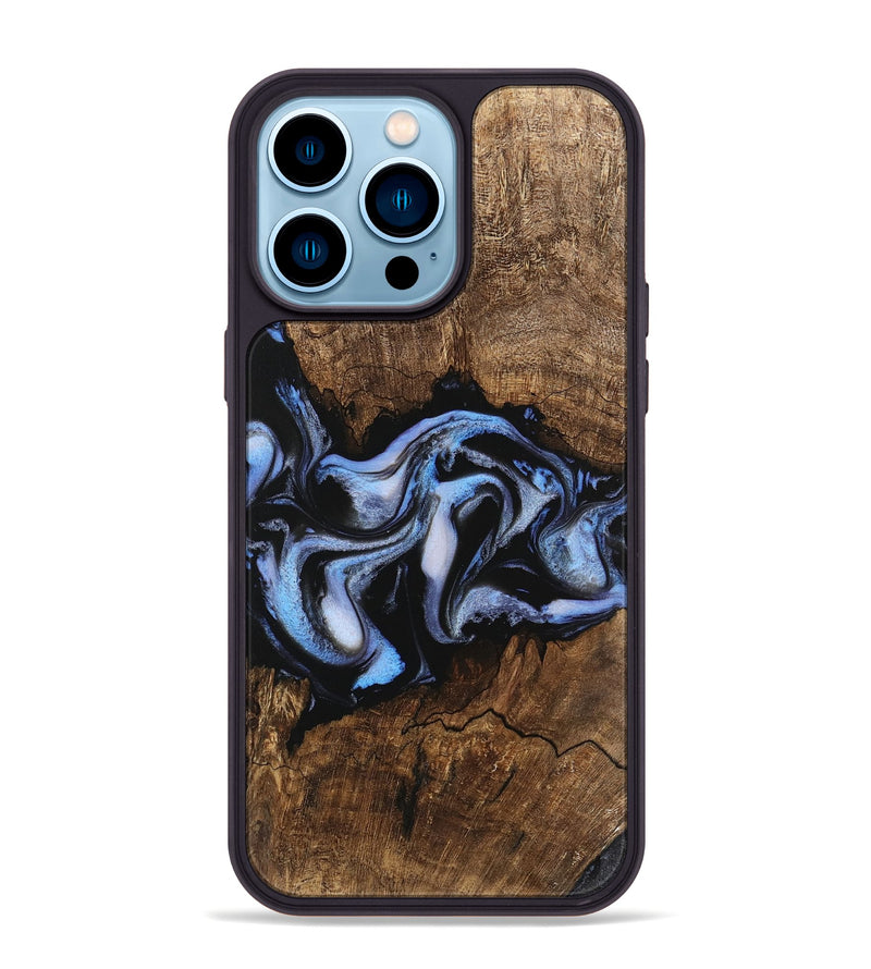 iPhone 14 Pro Max Wood Phone Case - Rhea (Blue, 746173)