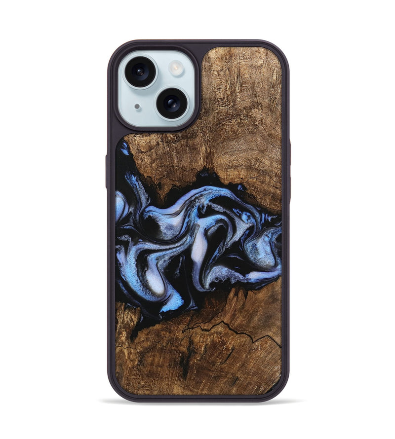 iPhone 15 Wood Phone Case - Rhea (Blue, 746173)