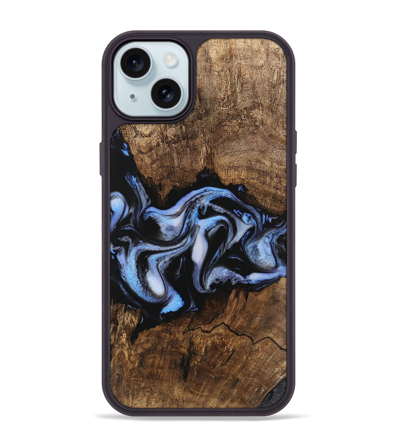 iPhone 15 Plus Wood Phone Case - Rhea (Blue, 746173)