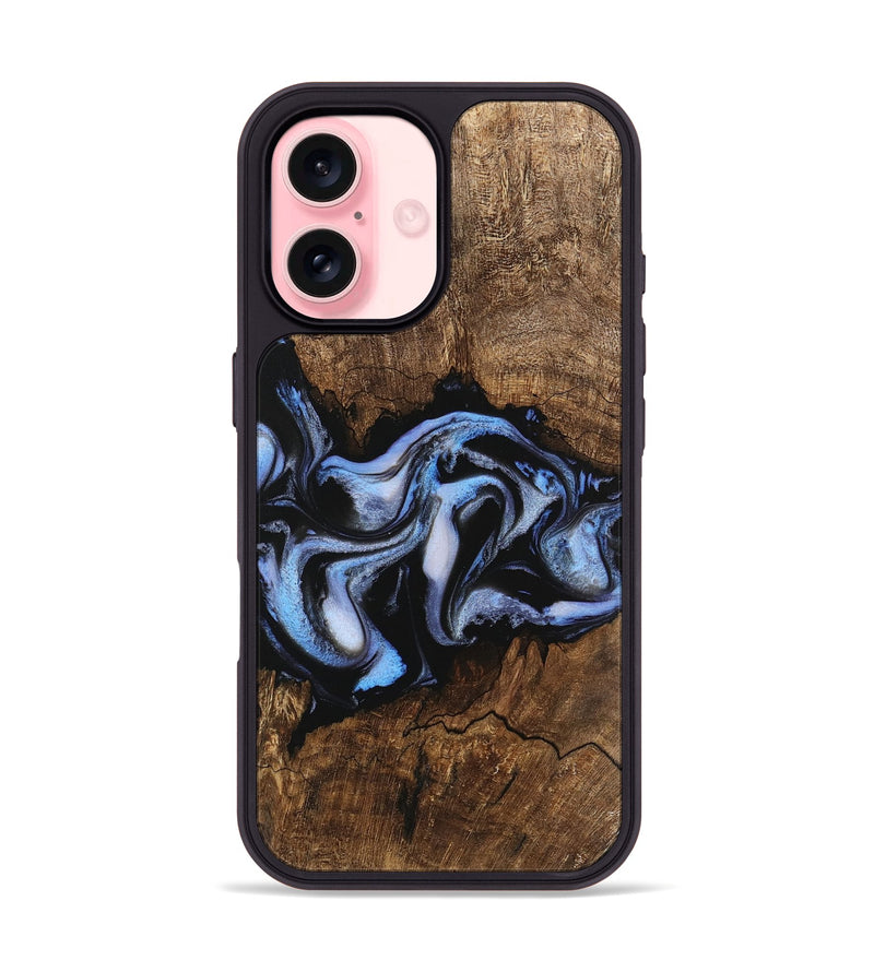 iPhone 16 Wood Phone Case - Rhea (Blue, 746173)