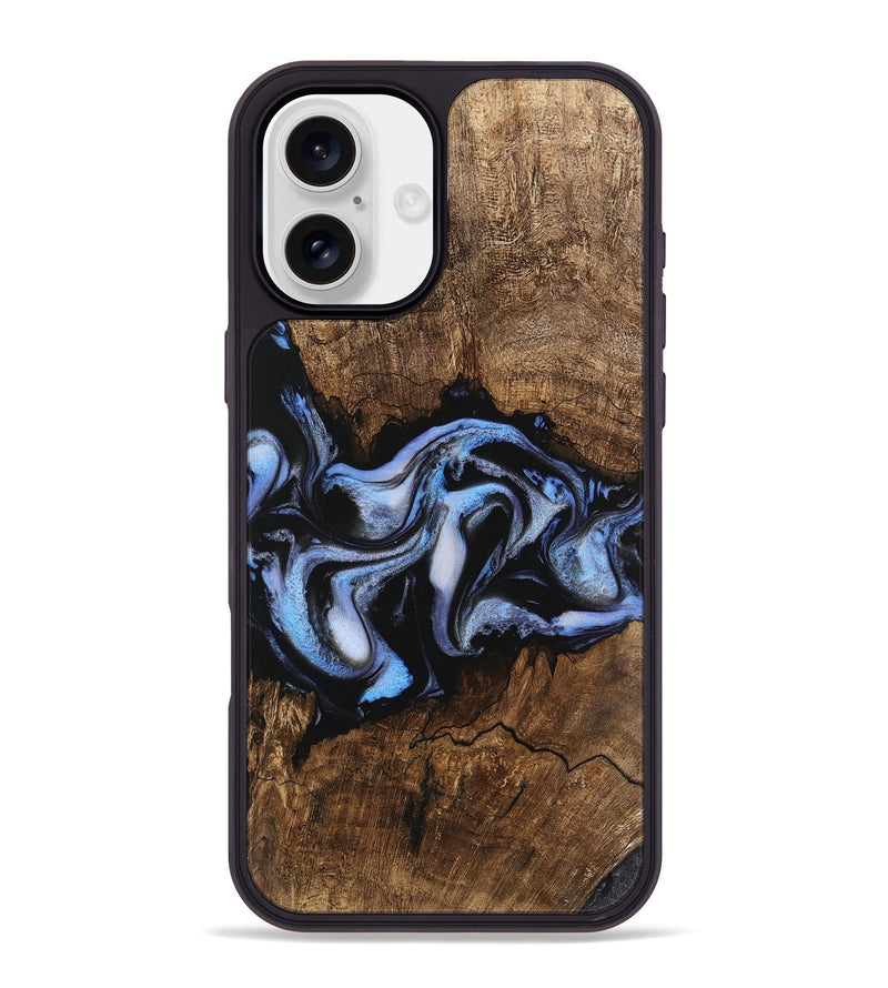 iPhone 16 Plus Wood Phone Case - Rhea (Blue, 746173)