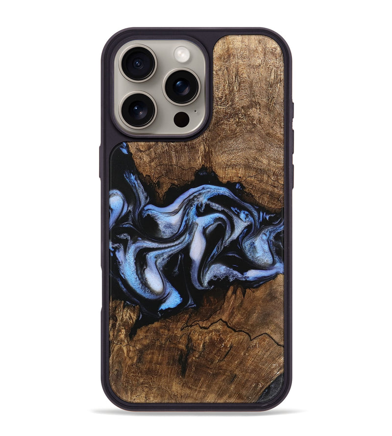 iPhone 16 Pro Max Wood Phone Case - Rhea (Blue, 746173)