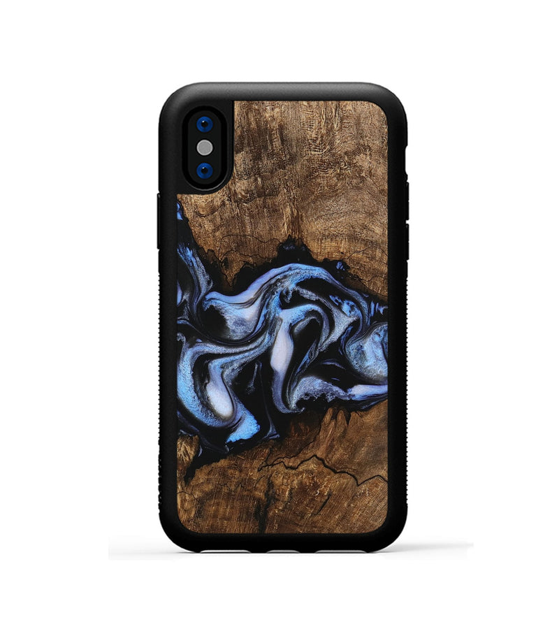 iPhone Xs Wood Phone Case - Rhea (Blue, 746173)