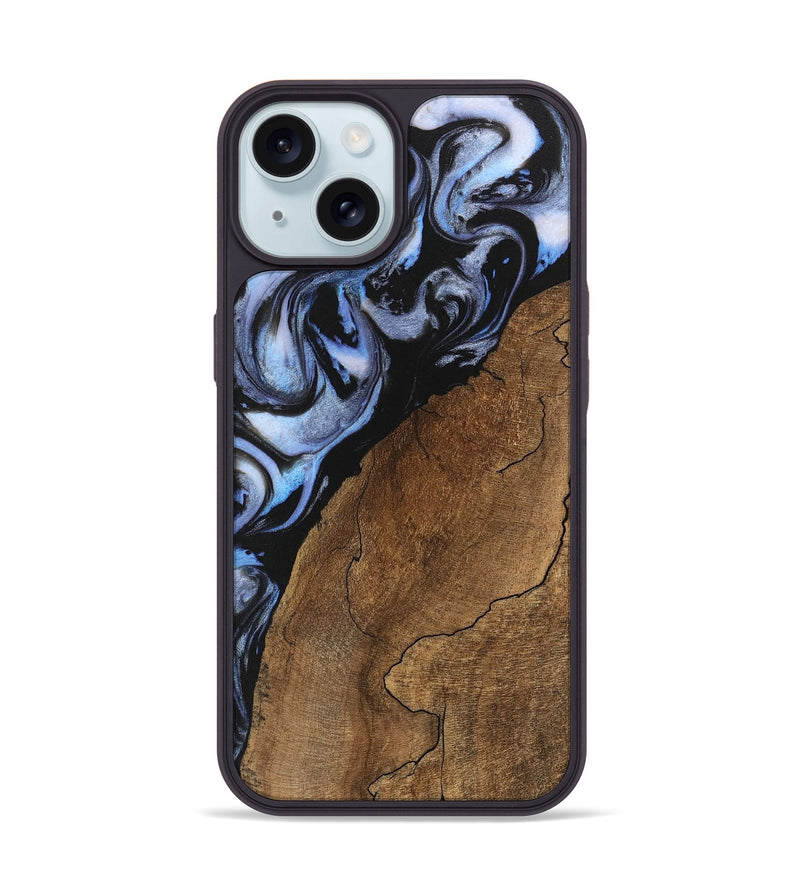 iPhone 15 Wood Phone Case - Shad (Blue, 746177)