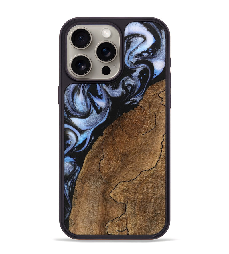 iPhone 15 Pro Max Wood Phone Case - Shad (Blue, 746177)