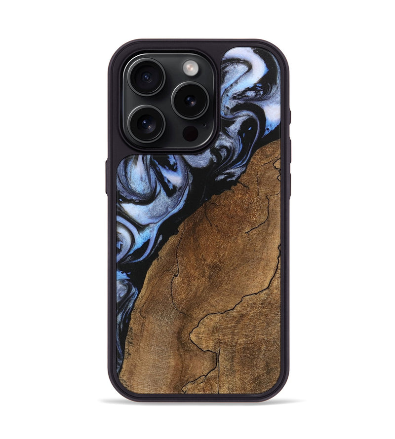 iPhone 15 Pro Wood Phone Case - Shad (Blue, 746177)