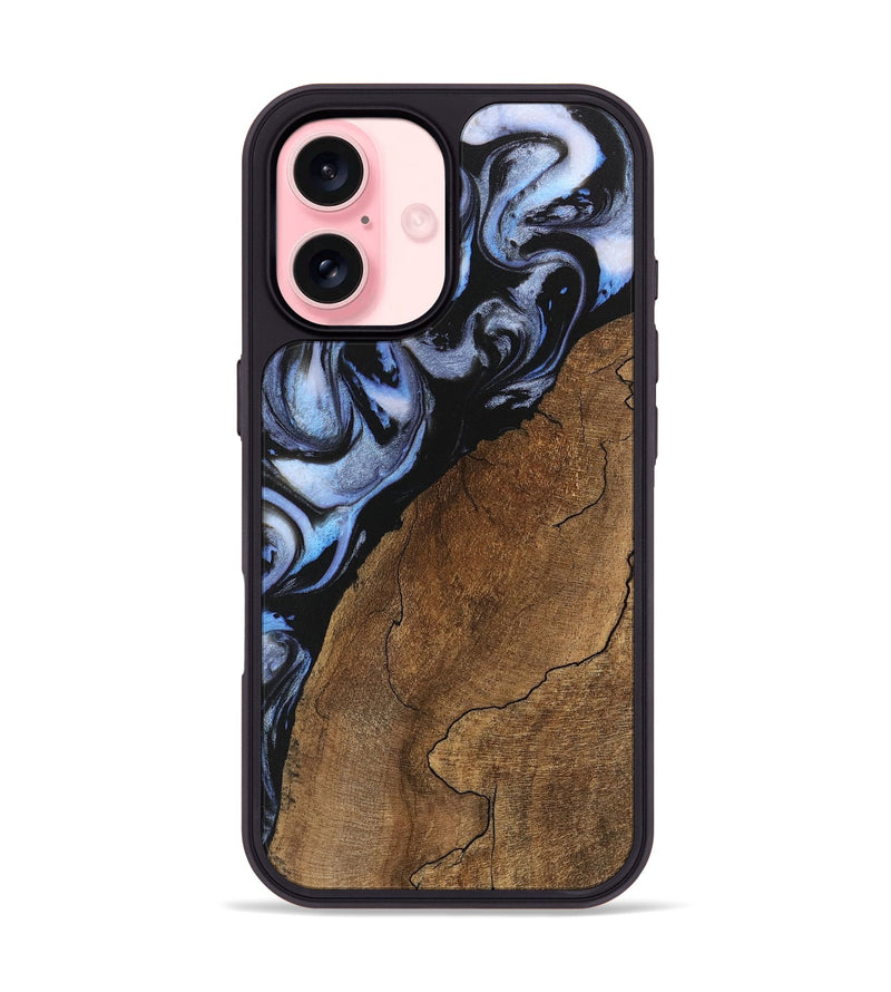 iPhone 16 Wood Phone Case - Shad (Blue, 746177)