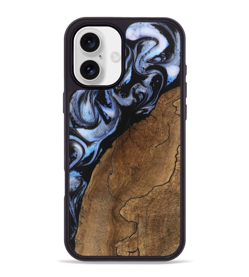 iPhone 16 Plus Wood Phone Case - Shad (Blue, 746177)