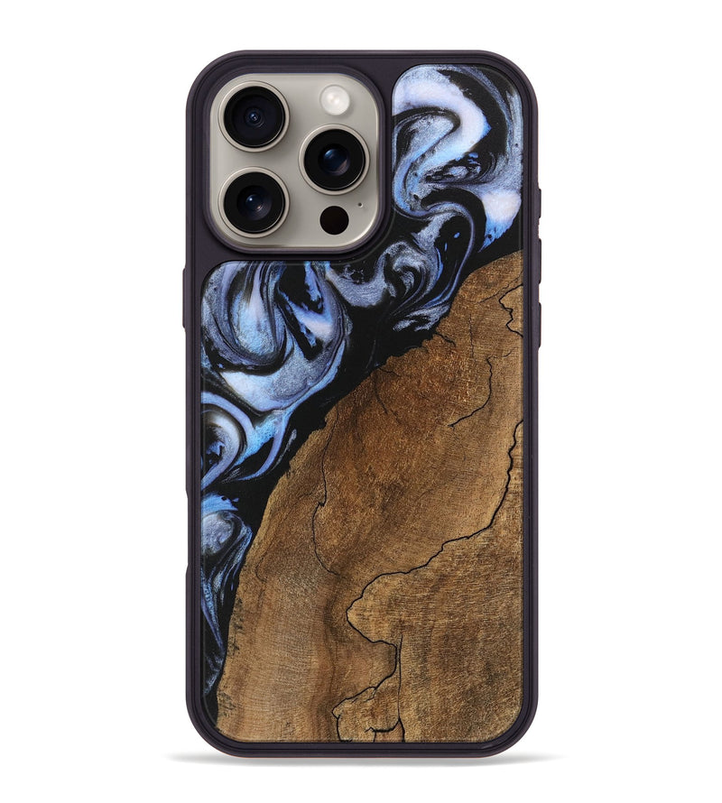 iPhone 16 Pro Max Wood Phone Case - Shad (Blue, 746177)