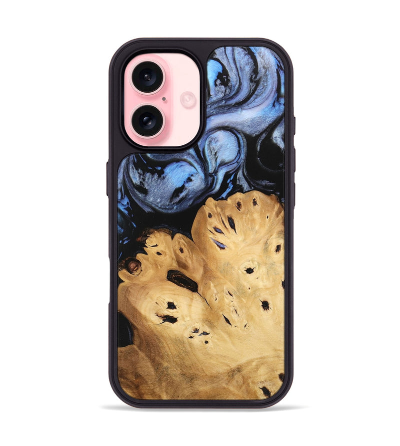 iPhone 16 Wood Phone Case - Lamont (Blue, 746180)