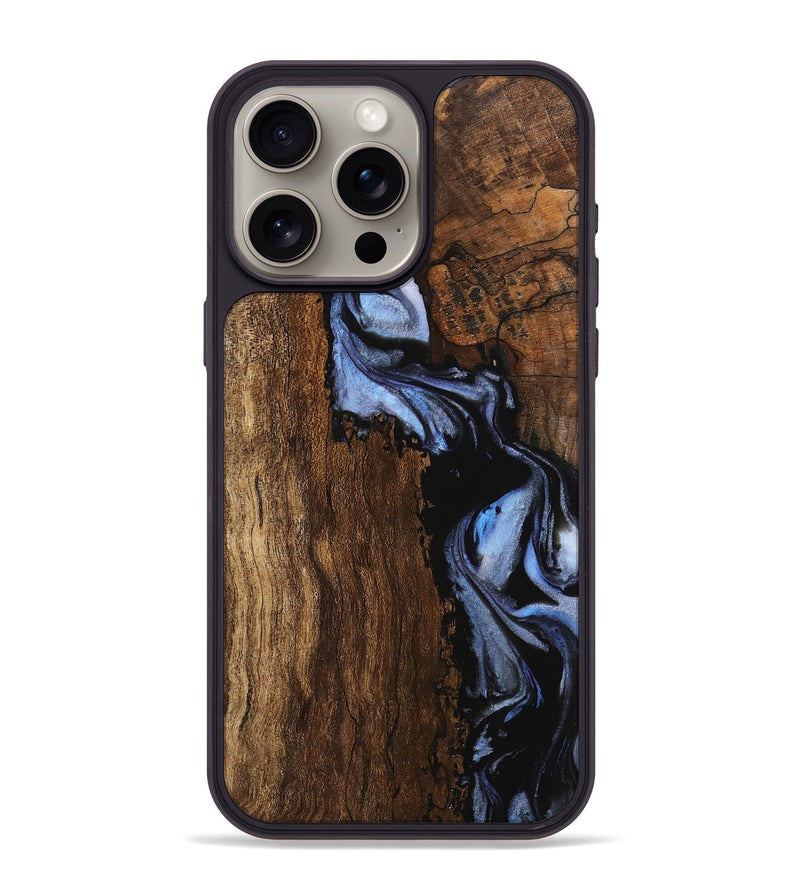 iPhone 15 Pro Max Wood Phone Case - Quincy (Blue, 746190)