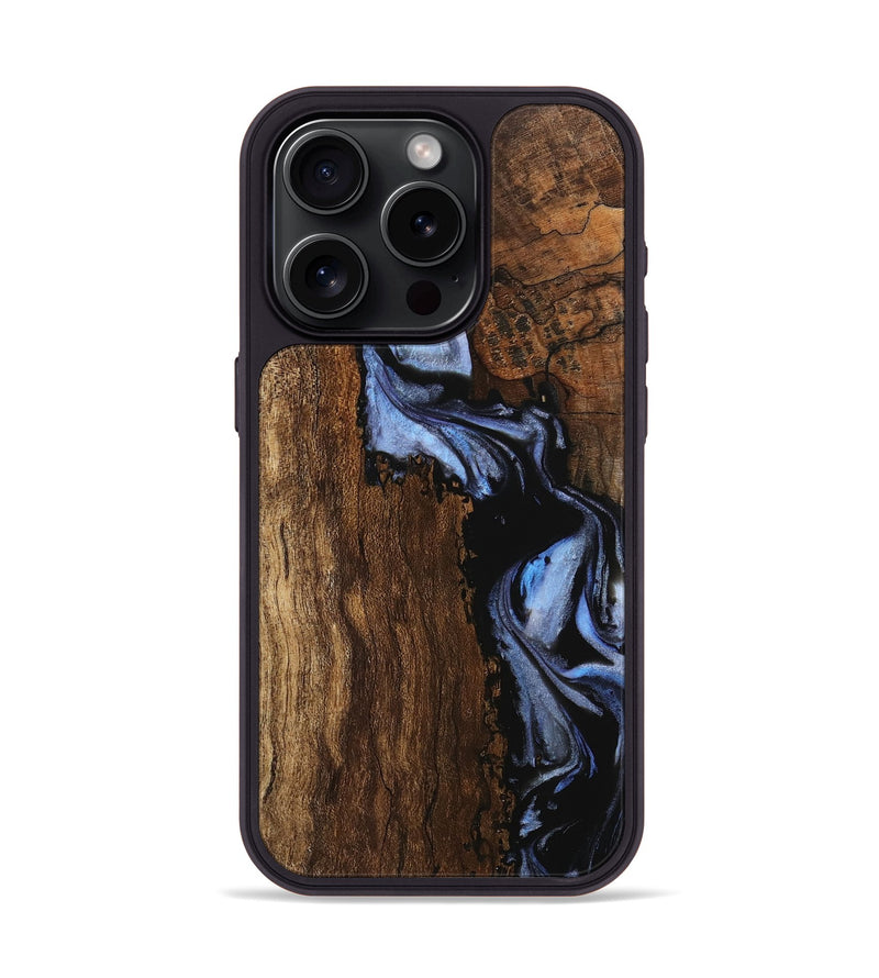 iPhone 15 Pro Wood Phone Case - Quincy (Blue, 746190)