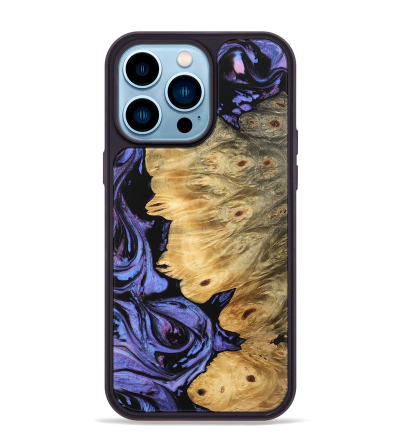 iPhone 14 Pro Max Wood Phone Case - Zyair (Purple, 746195)