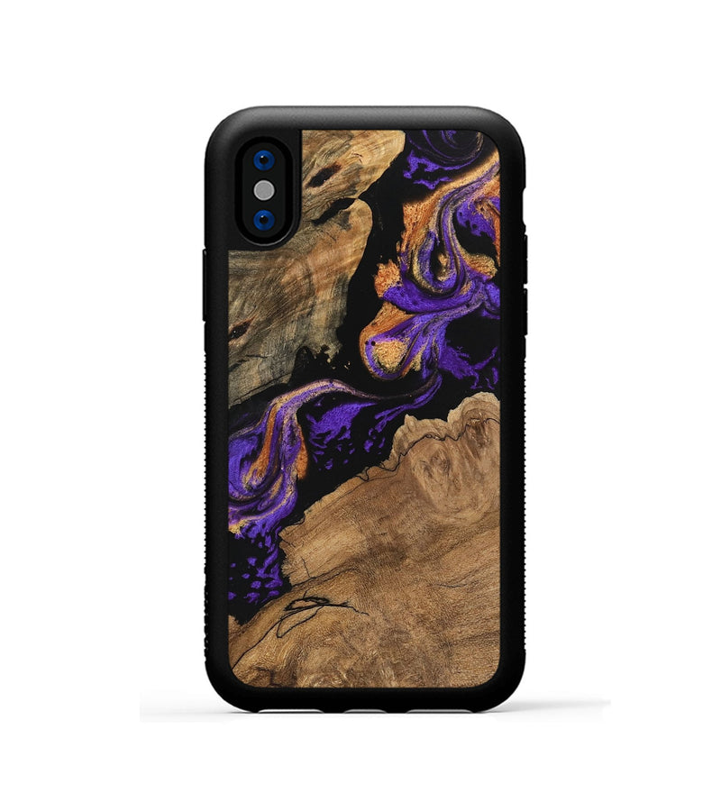 iPhone Xs Wood Phone Case - Tanisha (Purple, 746200)