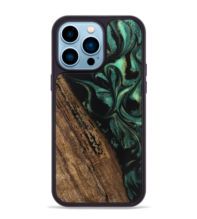 iPhone 14 Pro Max Wood Phone Case - Kaeden (Green, 746202)