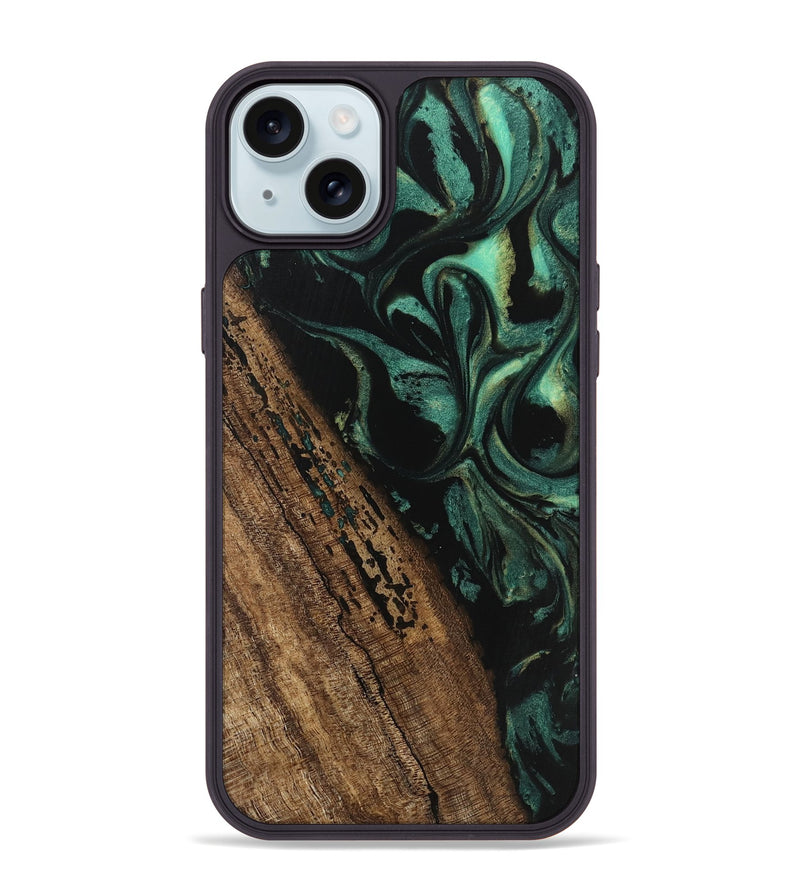 iPhone 15 Plus Wood Phone Case - Kaeden (Green, 746202)