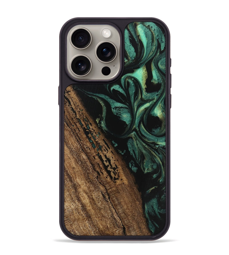 iPhone 15 Pro Max Wood Phone Case - Kaeden (Green, 746202)