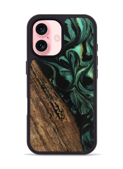 iPhone 16 Wood Phone Case - Kaeden (Green, 746202)