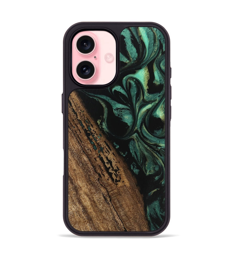 iPhone 16 Wood Phone Case - Kaeden (Green, 746202)