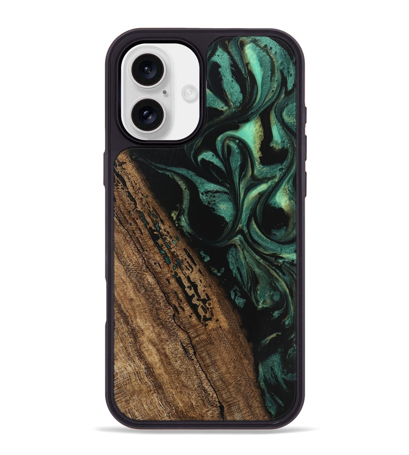 iPhone 16 Plus Wood Phone Case - Kaeden (Green, 746202)